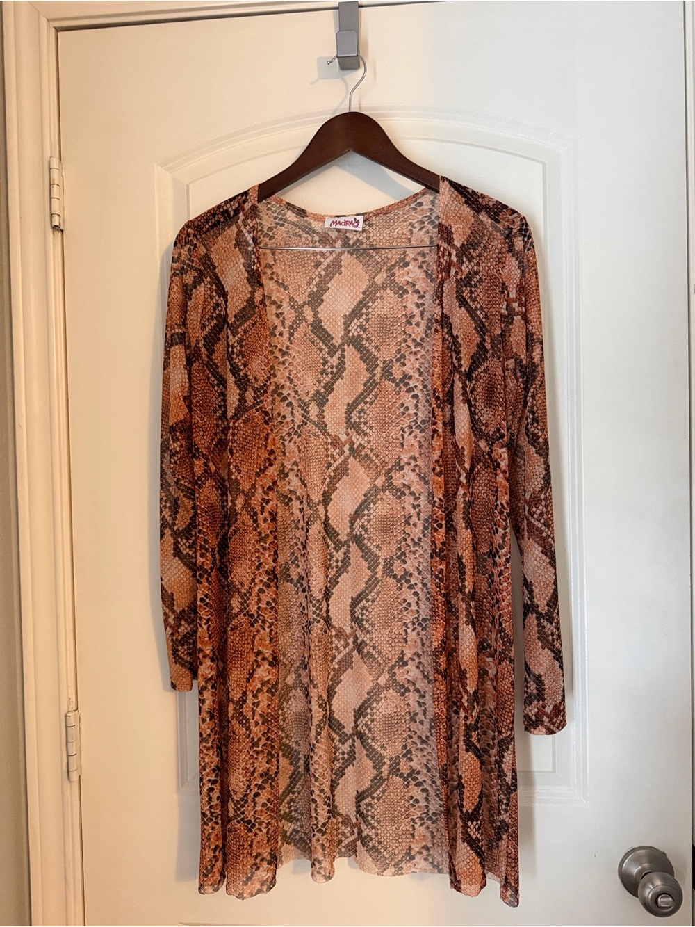 Unbranded Women's Snake Print Swim Coverup in Brown